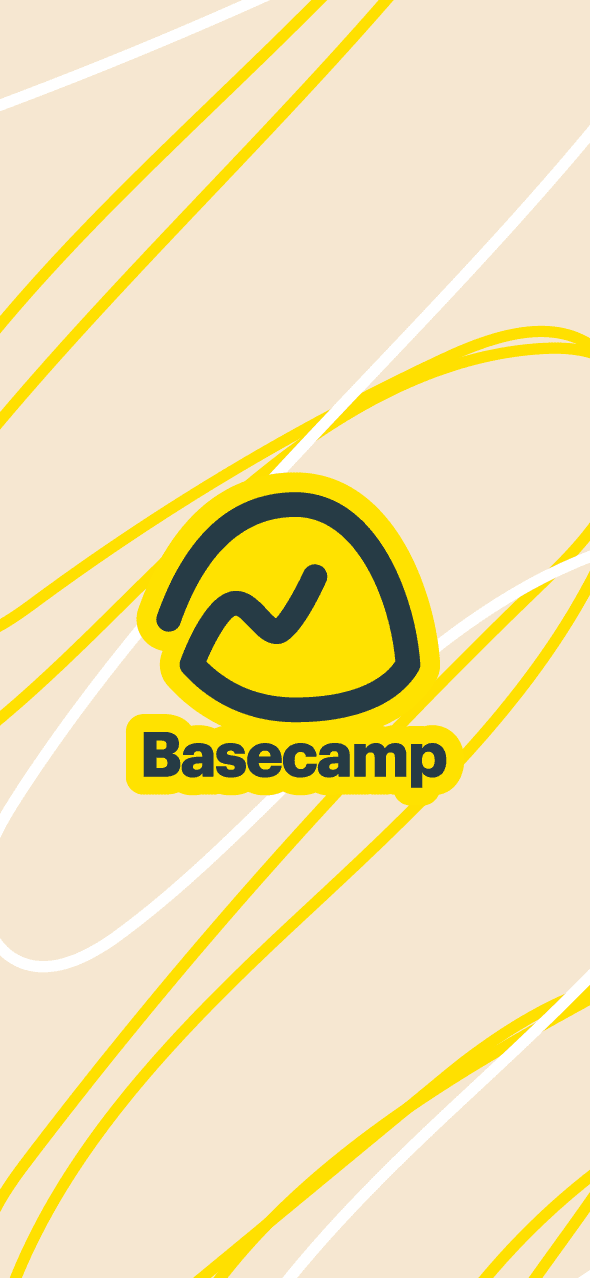 The Basecamp logo, which is a paperclip in the form of a mountain peak.